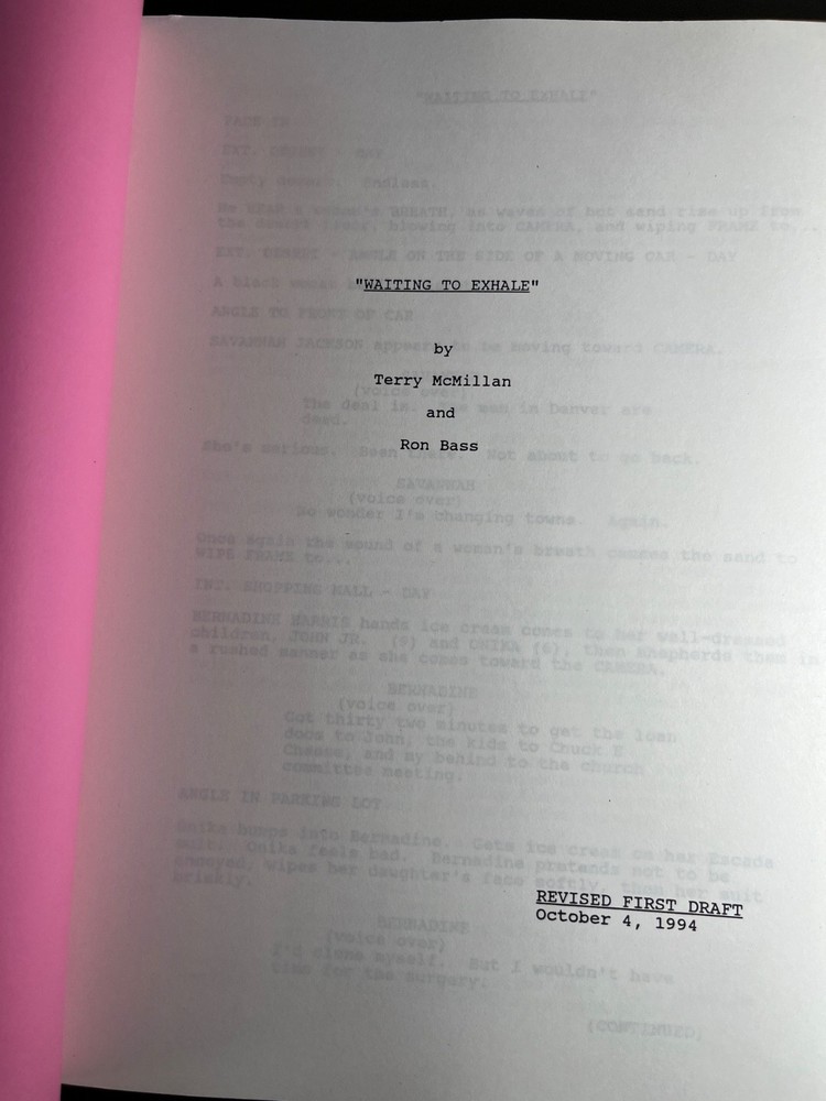 Waiting to Exhale - original movie screenplay - revised first draft 1994