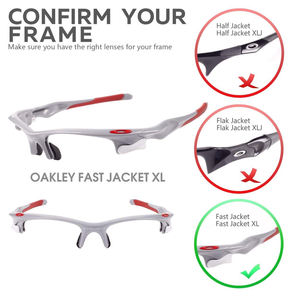 Walleva Emerald Polarized Replacement Lenses For Oakley Fast Jacket XL