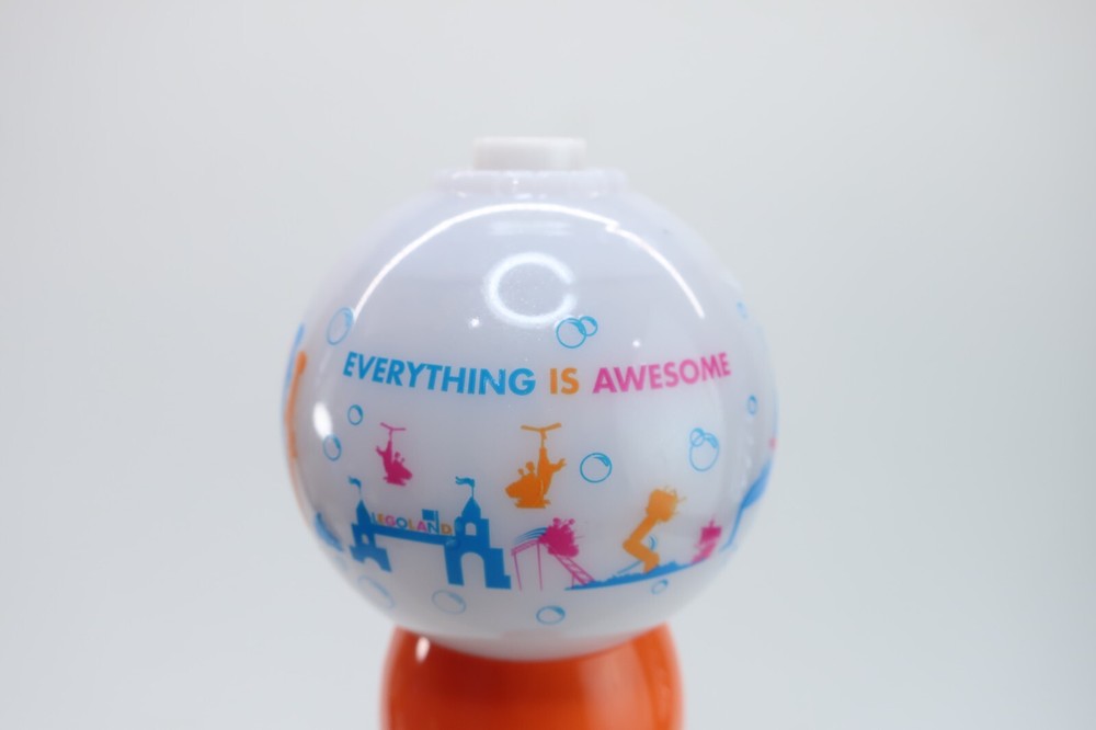 Legoland Everything is Awesome Orange Blue Light Up Refillable Bubble Wand