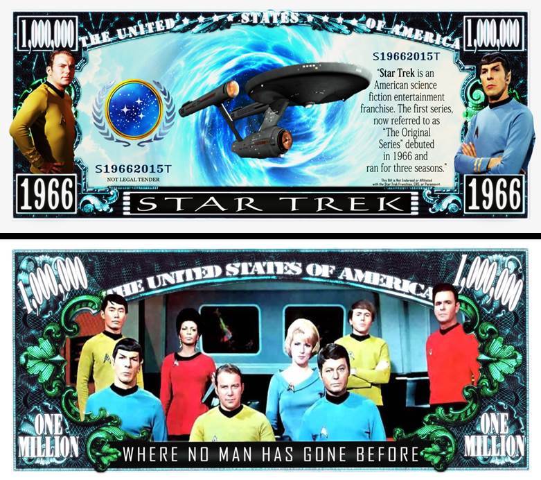 OUR STAR TREK DOLLAR BILL (2 Bills)