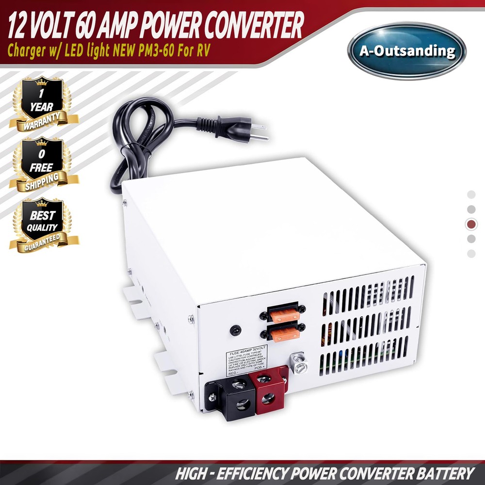 PM3-60-amp RV Converter 60 Amp 12V Power Converter Battery Charger w/ LED light