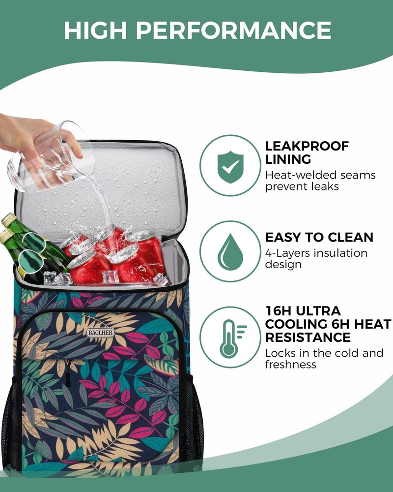 Cooler Backpack 30 Cans Lightweight Insulated Backpack Cooler Leak-Proof,Lightwe
