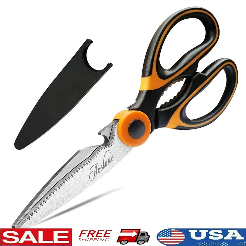 Heavy Duty Kitchen Scissors Multi-functional Stainless Steel Sharp Shears New