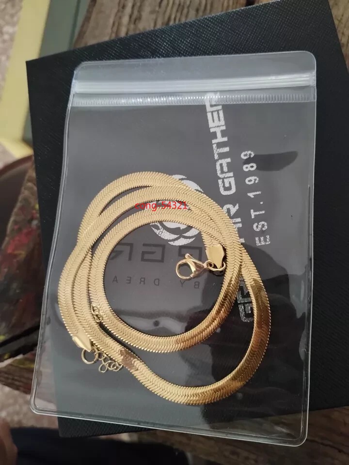 10K Solid Yellow Gold 5.5mm Flat Snake Chain Necklace 20"-