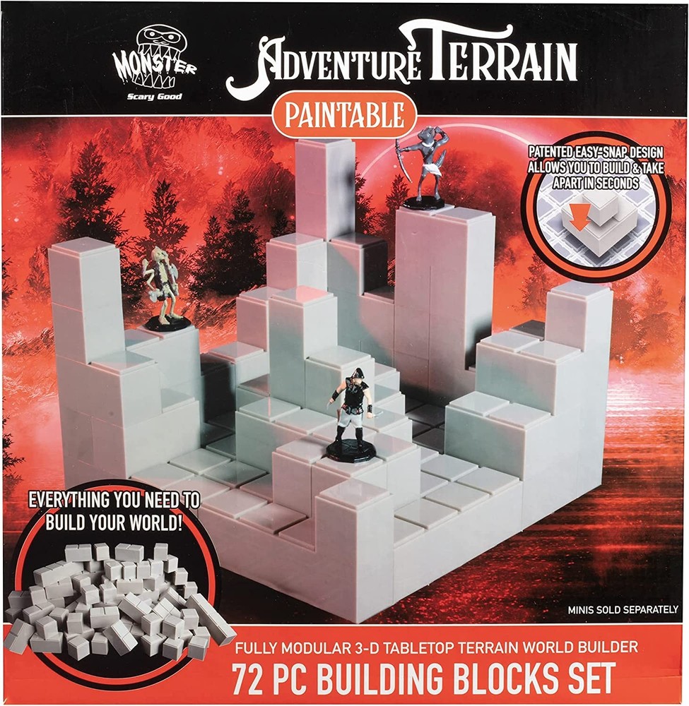 Monster Adventure Terrain 3D Interchangeable Builder System 72pc PAINTABLE