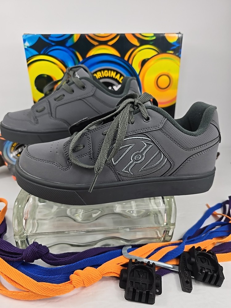 Heelys Motion plus Triple Charcoal Shoe Strings X 4 Tools Heel Cap Box New