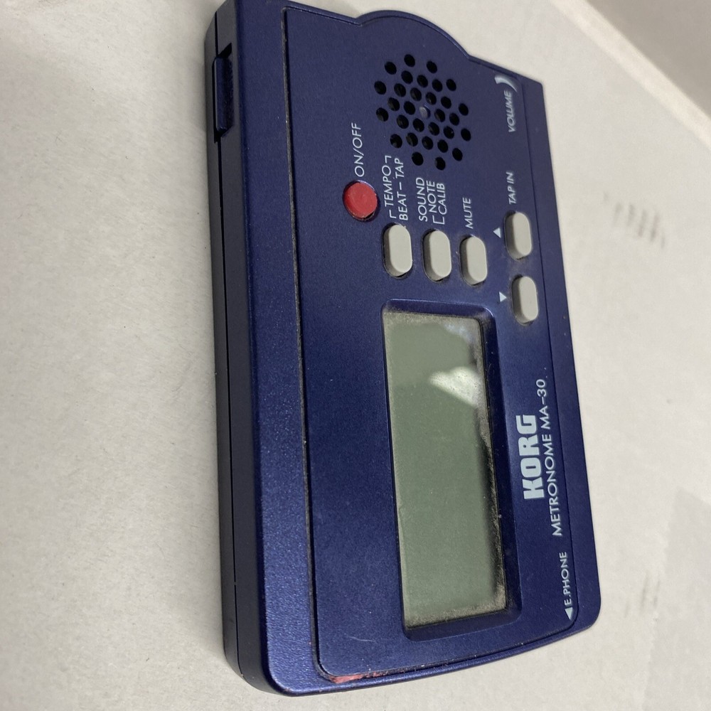 Korg MA-30 Compact Digital Pocket Metronome Blue - Tested - WORKING