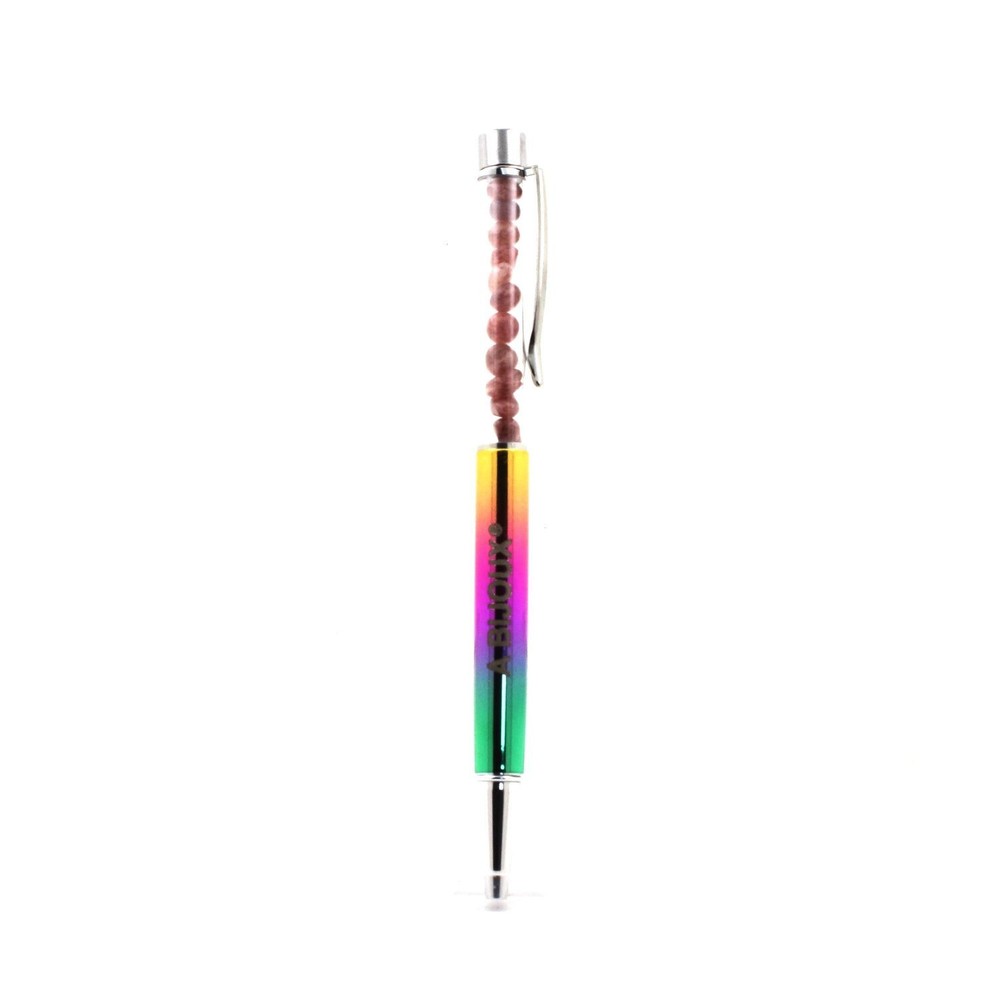Brazilian Ruby Mineral Pen. Multicolored.
