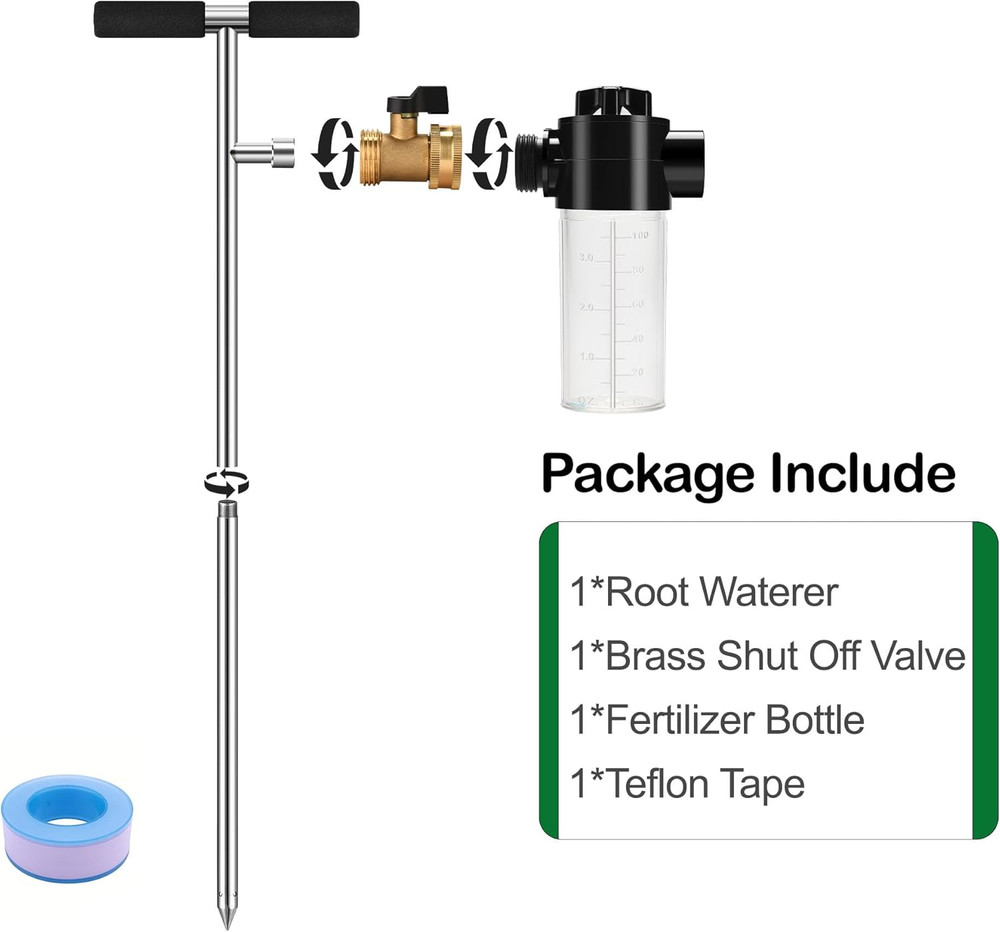 Deep Root Watering Tool for Trees, Tree Watering Spike with Fertilizer Bottle, S