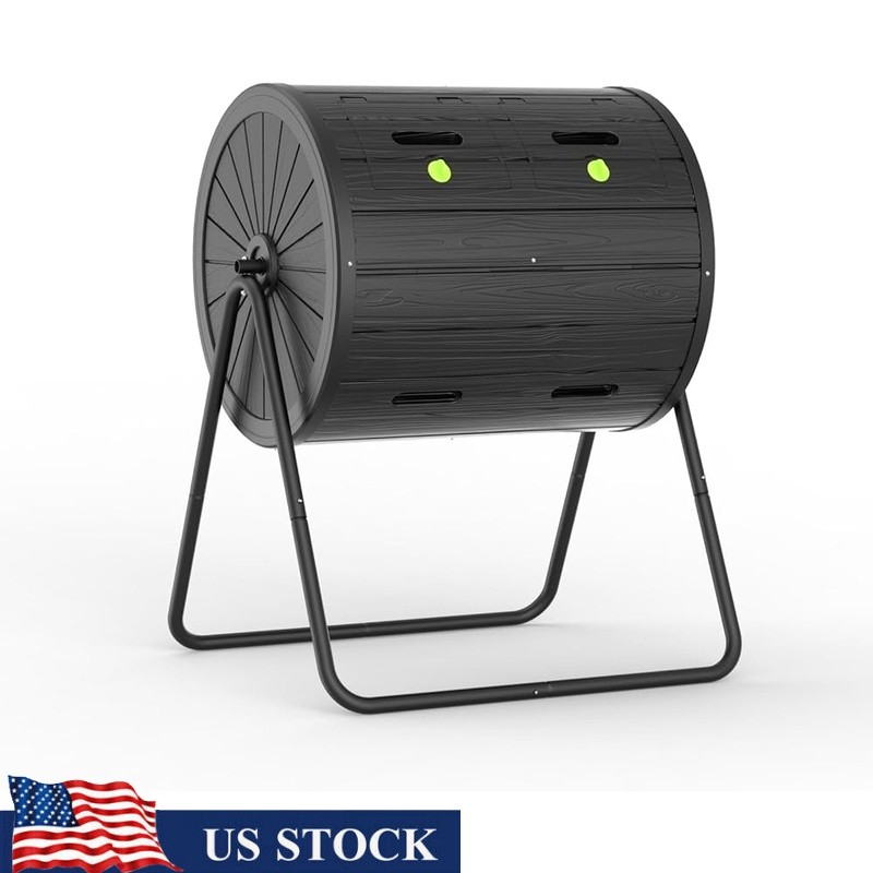 Dual Chamber Composter Efficient Batch Composting Easy Assembly Eco-Friendly New