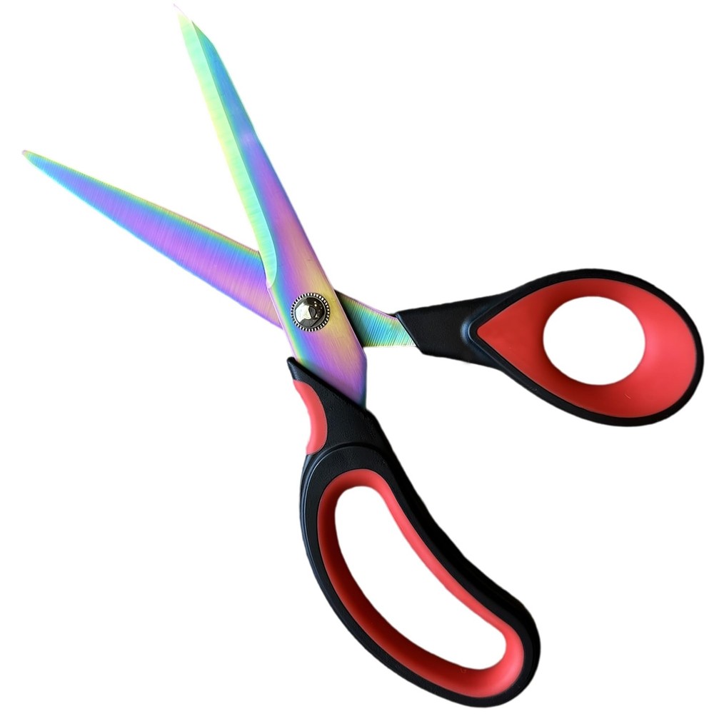 Scissors Multi-Purpose, 9.5" Sharp Sewing Scissors, Professional Heavy Red