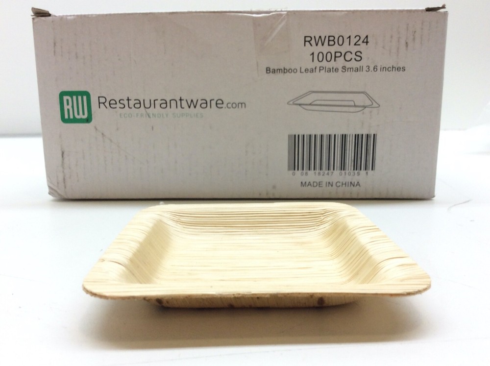 Restaurantware Bamboo Leaf Plate Small 3.6" 100 Count Box