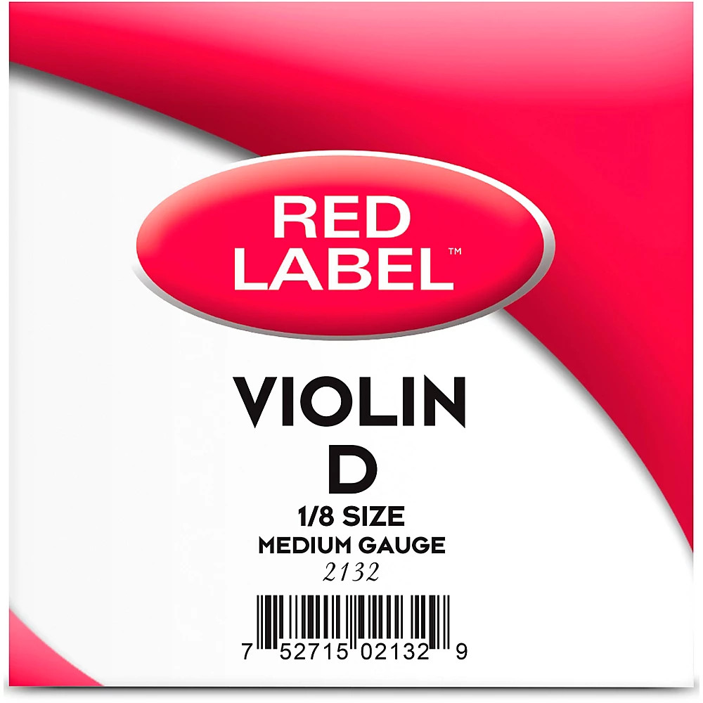 Super Sensitive Red Label Series Violin D String 1/8 Size, Medium