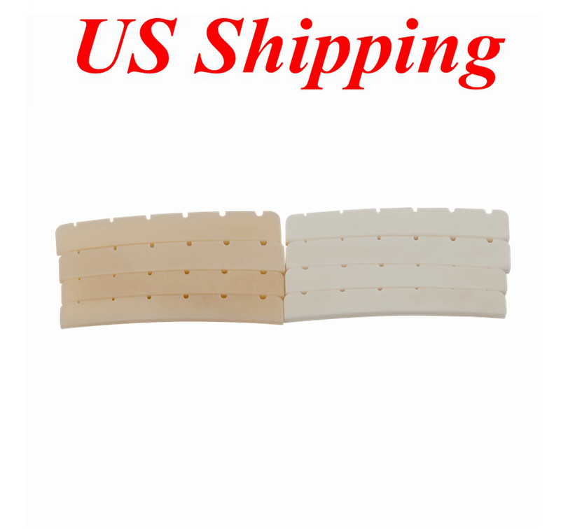 2x Curved Bottom 7.25"/9.5"/10" Radius Pure Bone NutsWhite/Unbleached Bone Nuts