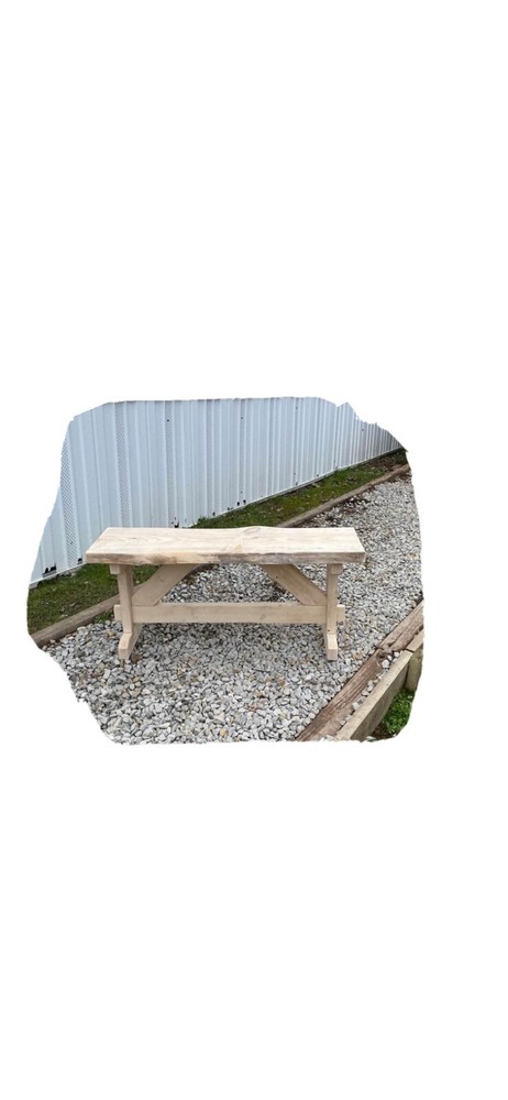 Handmade pine Live edge bench.
