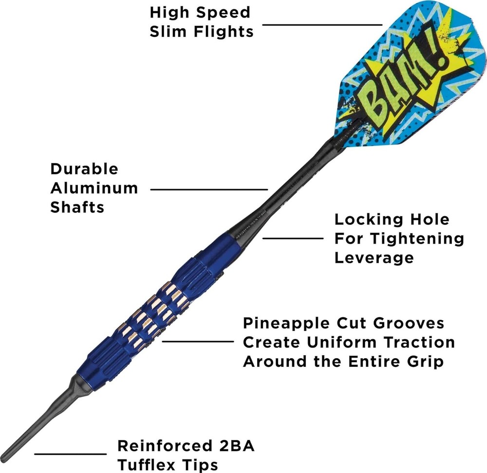 Viper Comix BAM! Darts Soft Tip Darts Blue 18 Grams