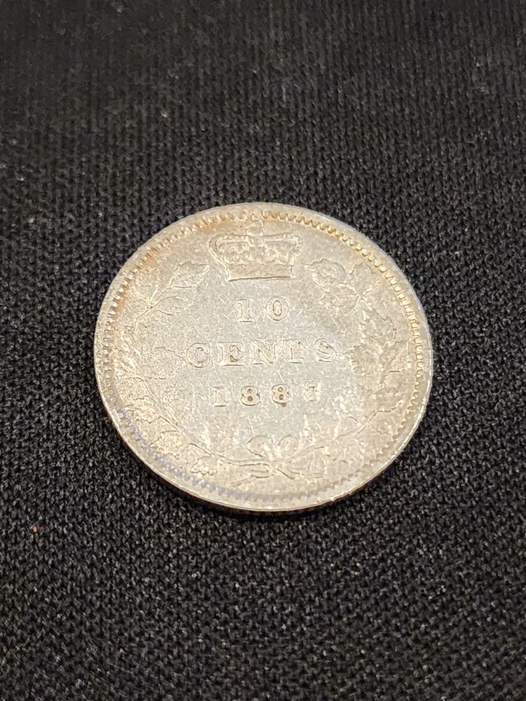 1887 Canadian 10 Cents Silver Coin