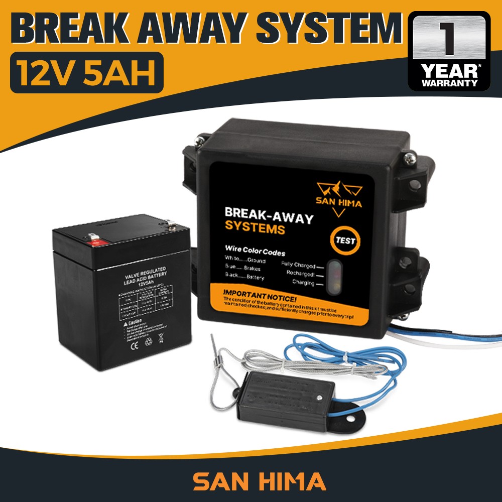 San Hima Break Away System w/ Battery & Switch Trailer Caravan Towable RV