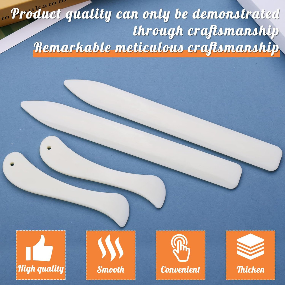 6 Pcs Bone Folders, Crease Makers, Scoring Tool, Plastic Tools for Paper Crafts