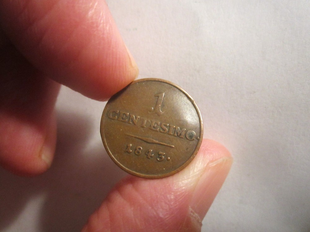 1843  ITALY LOMBARDY-VENETIA 1 CENTESIMO