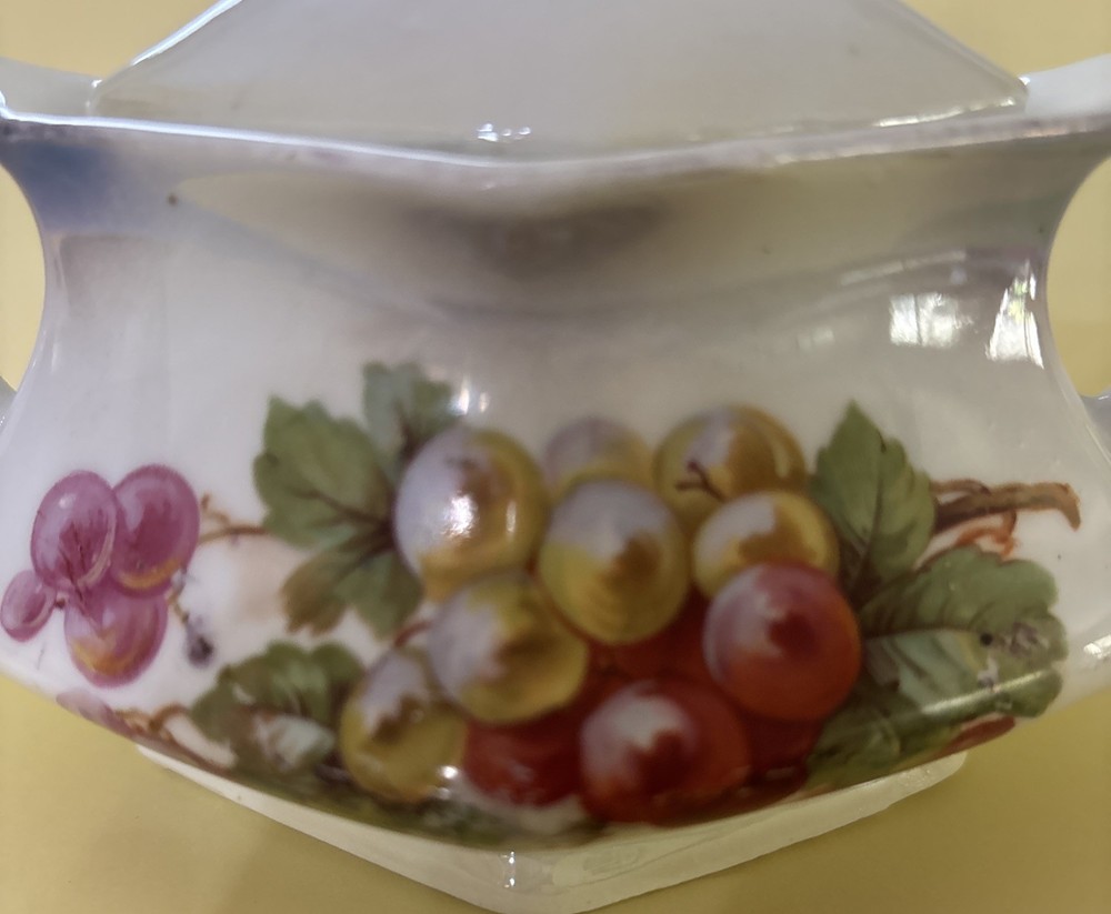 Vintage Grape Sugar Bowl, Made In Germany