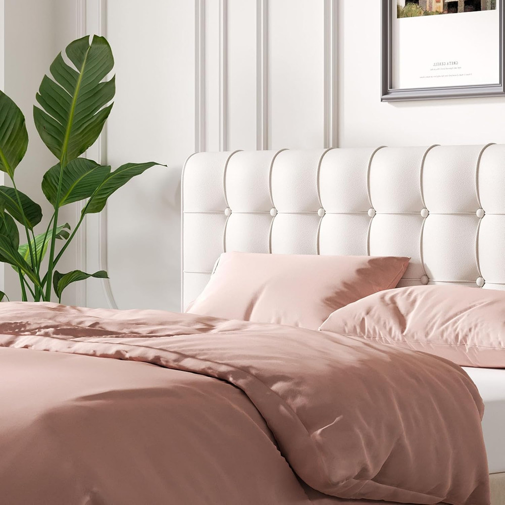 Upholstered Twin Headboard with Quick Install & Side Storage Pockets