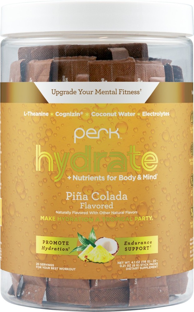 Perk Hydrate Electrolyte Stickpacks Pina Colada Flavored (20 Packets)