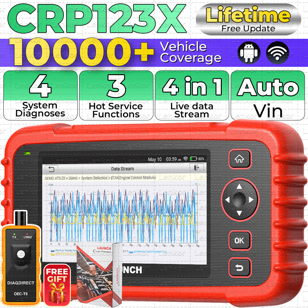 LAUNCH CRP123X OBD2 Scanner ABS SRS Code Reader Check Engine Car Diagnostic Tool