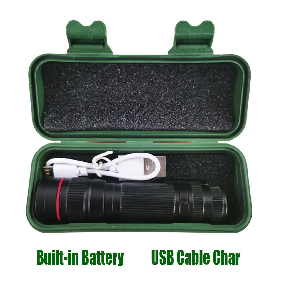 2 Pack LED Flashlight USB Rechargeable Super Bright Torch Lamp Tactical Light