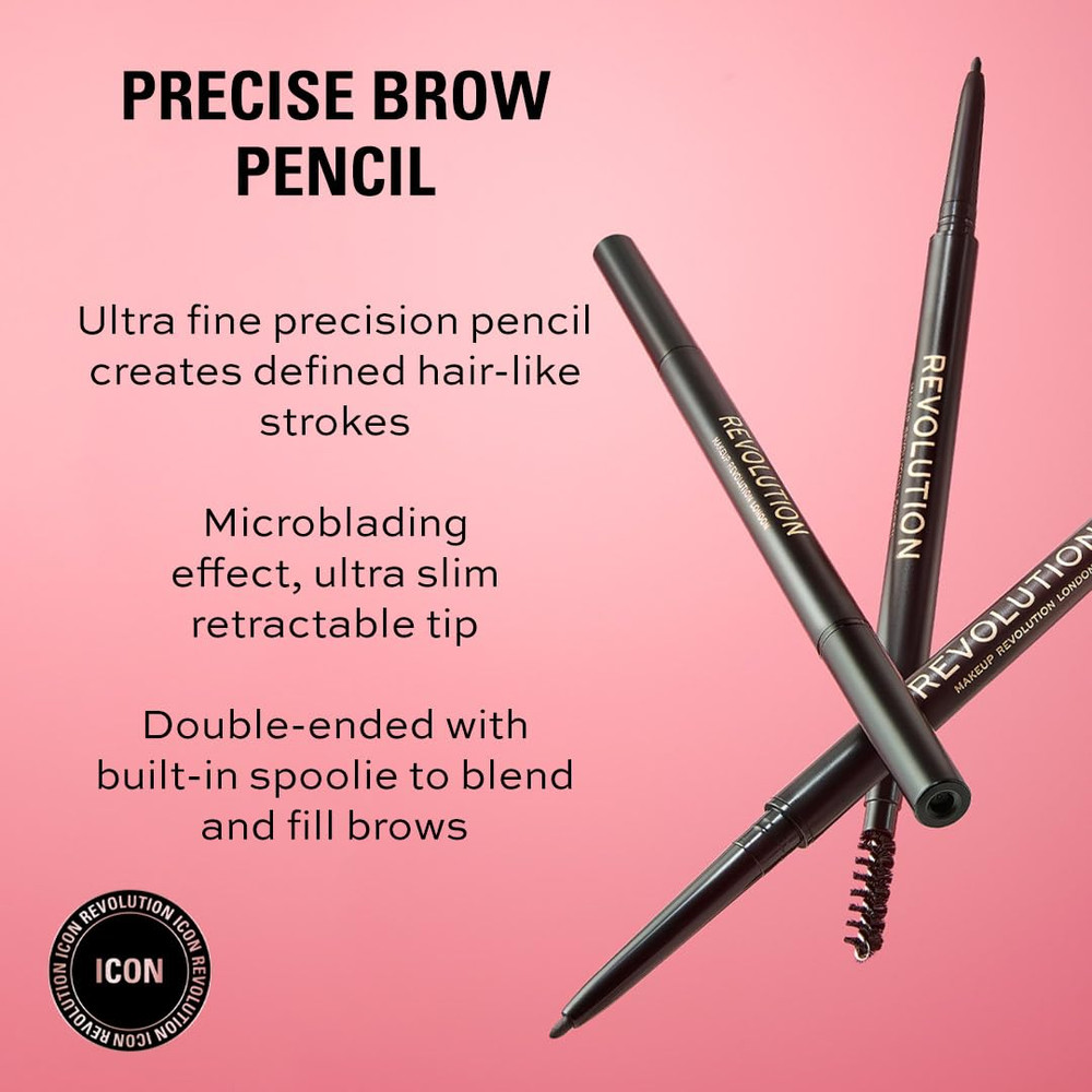 Revolution, Precise Brow Pencil, Double Ended, Ultra-Fine Pencil Tool, Includes