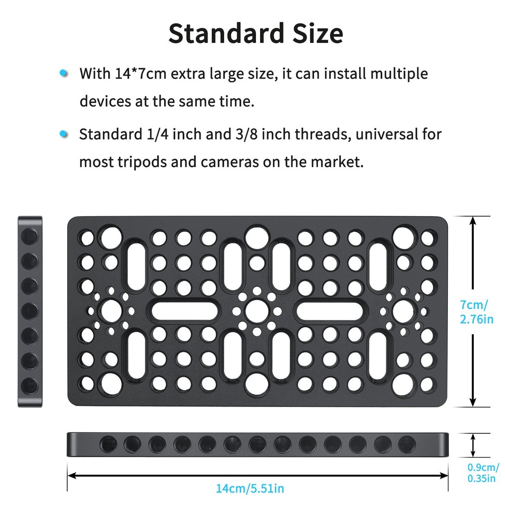 Multi-Function Mounting Plate Cheese Plate W/1/4" 3/8" Thread for Camera Tripod