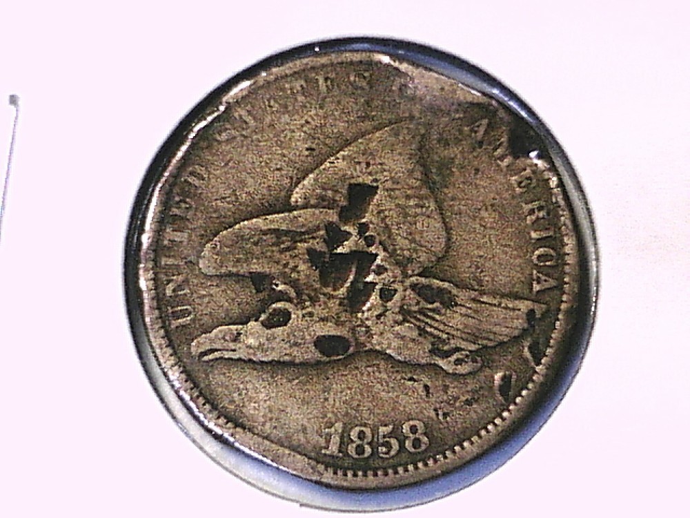 1858 Flying Eagle Cent Genuine Raw Ungraded 01008