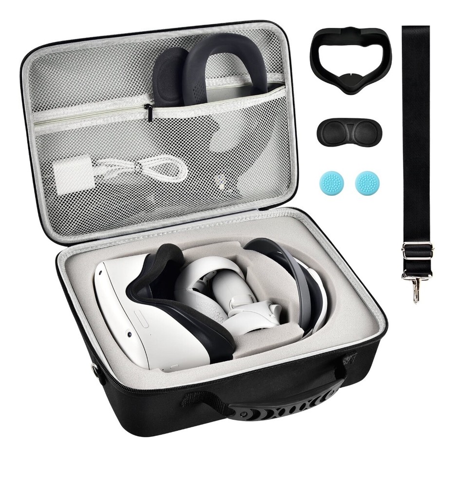 Case for Oculus Quest 2 Virtual Reality Headset/ Elite Strap/ Touch Controllers
