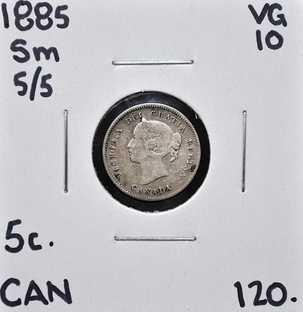 1885 Sm. 5/5 Canada 5 Cents