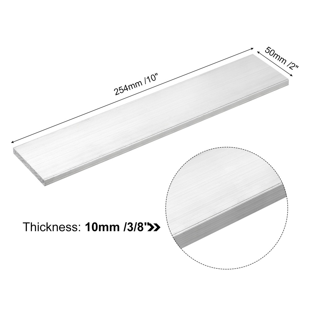 Square Aluminum Bar 3/8" Thick 2" Width 10" Length
