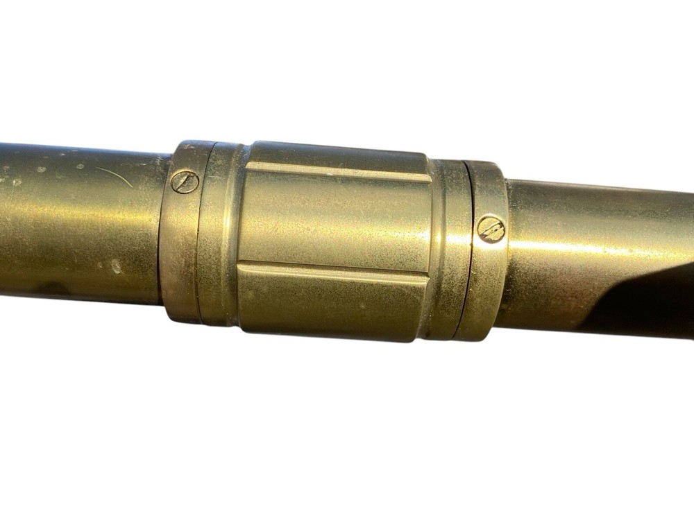 Vintage Brass and Bamboo Telescope on Adjustable Tripod Base