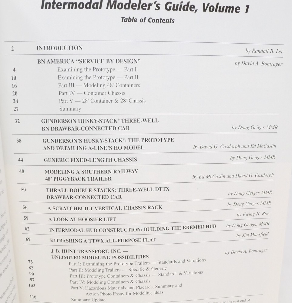 Intermodal Modeler's Guide Volume 1, Prototype Information & Modeling Projects