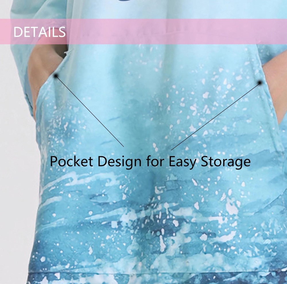 Double-sided Microfiber with pockets Quick-drying changing Towel for women an...