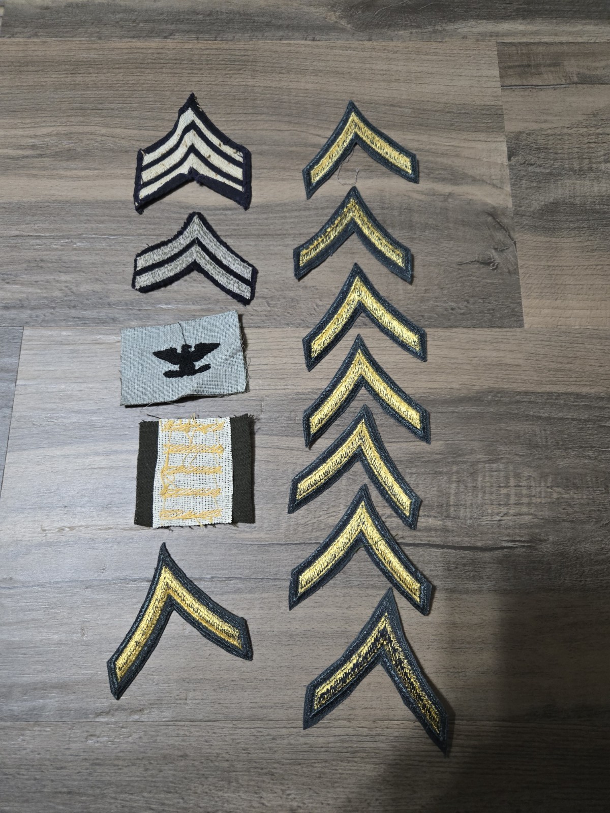 Original WWII And Vietnam War Era US Army Rank Patches