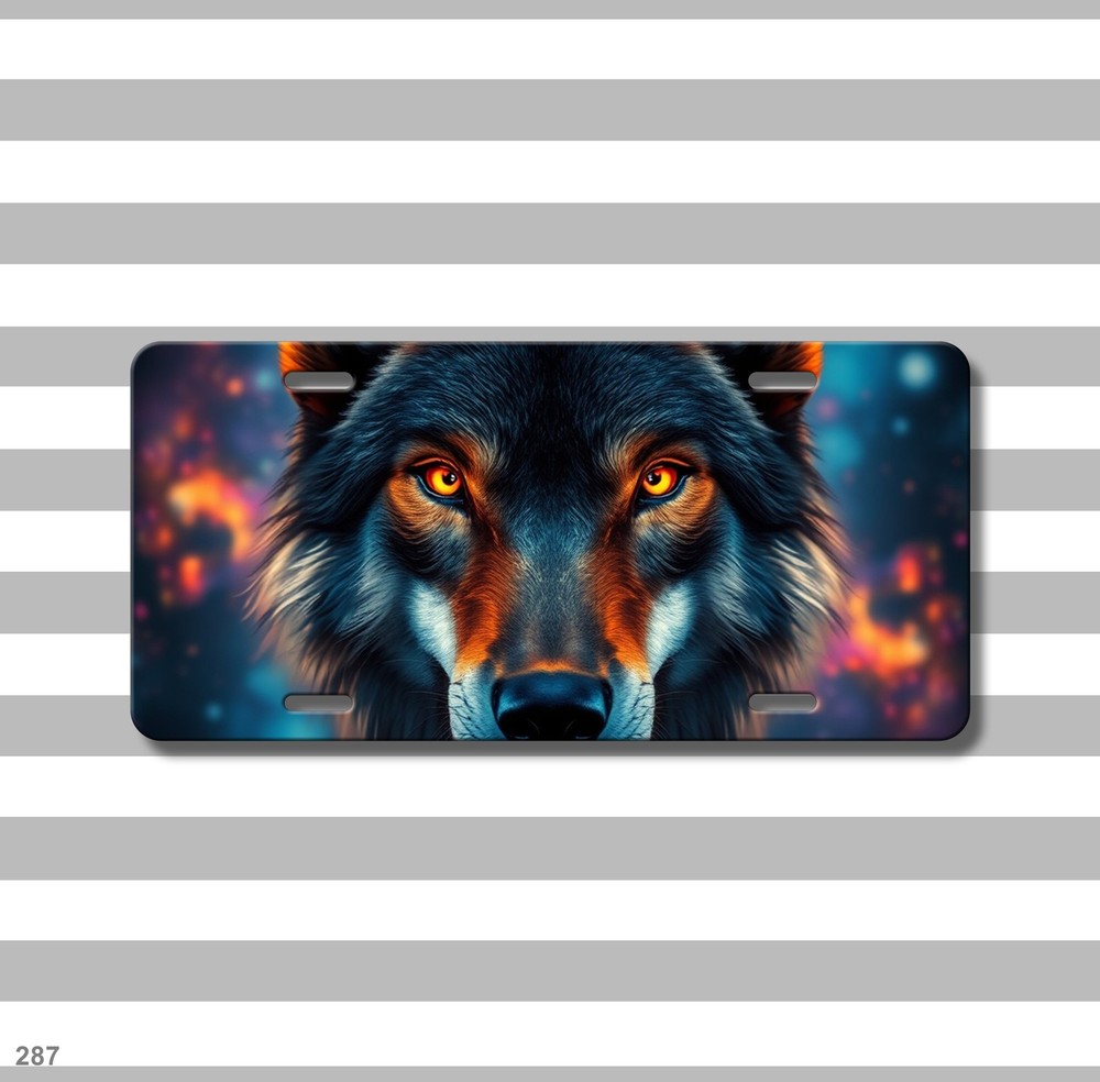 Hyperrealistic Wolf License Plate Add Text Front Bumper Plate Holiday Gift