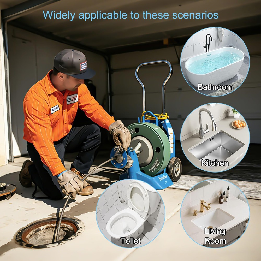 10Pcs Drain Snake Drill Attachment, Includes 4 Cutters and 5 Spirals, Drain A...