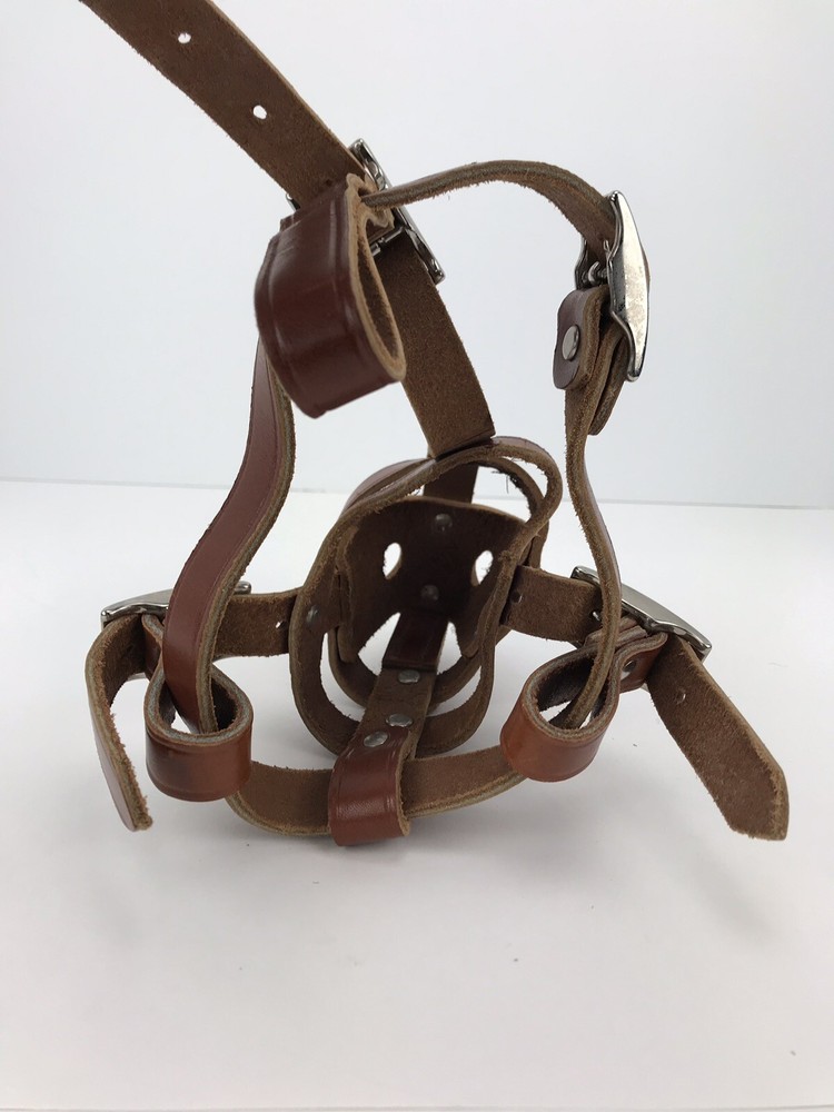 Vintage Leather Muzzle Medium Build Adjustable Made Of Thick Brown Leather