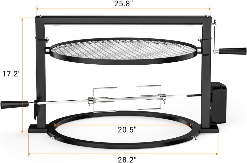 only fire Grill Rotisserie System Adjustable Cooking Grate Attachment