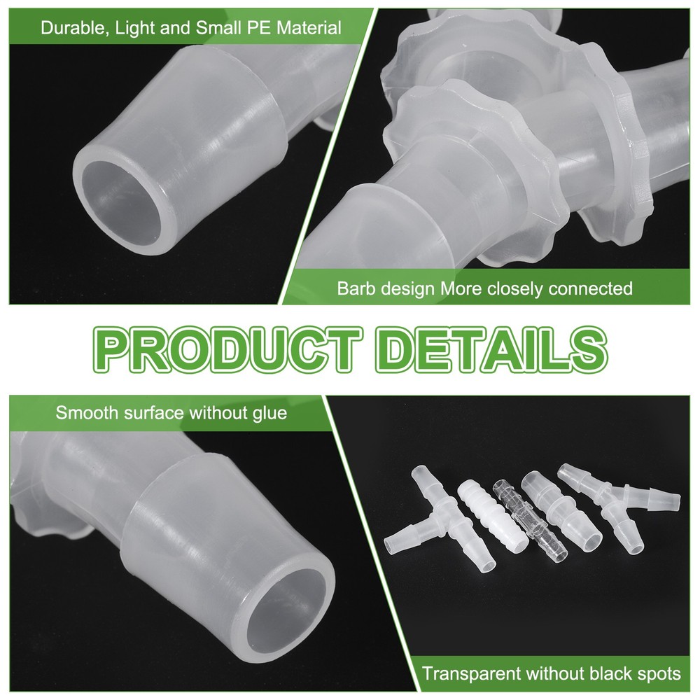 4pcs Plastic Barb Fitting, 5/16"x5/16" Y Shape Tee Pipe Fitting, Clear