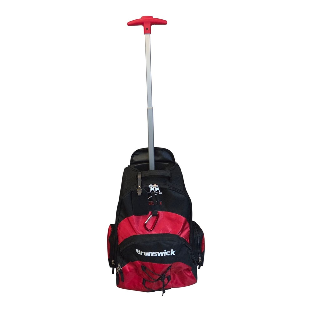 Bowling Bag Brunswick Zone Rolling Ball Roller Red Extending Handle