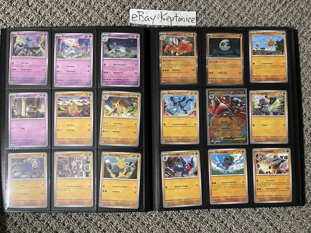 Pokemon TCG MEGA EVOLUTION NEAR COMPLETE BASE MASTER SET w/Binder