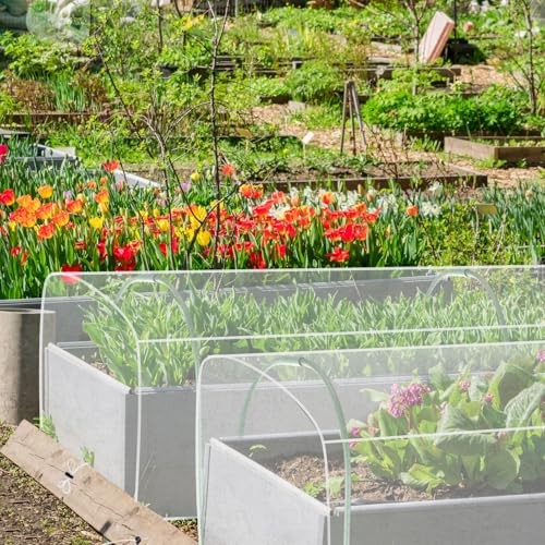 2 Pack Garden Netting for Raised Beds Rectangular Pest Barrier for 4x2x1 ft