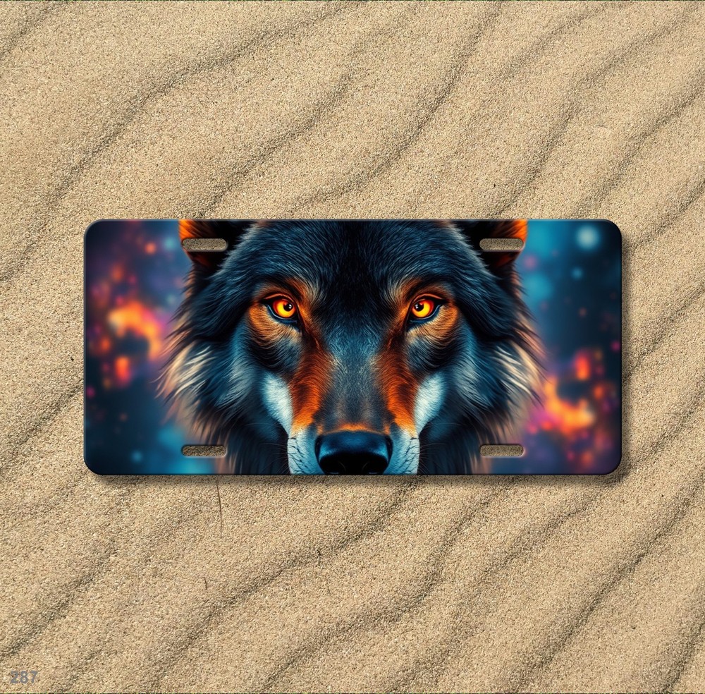 Hyperrealistic Wolf License Plate Add Text Front Bumper Plate Holiday Gift