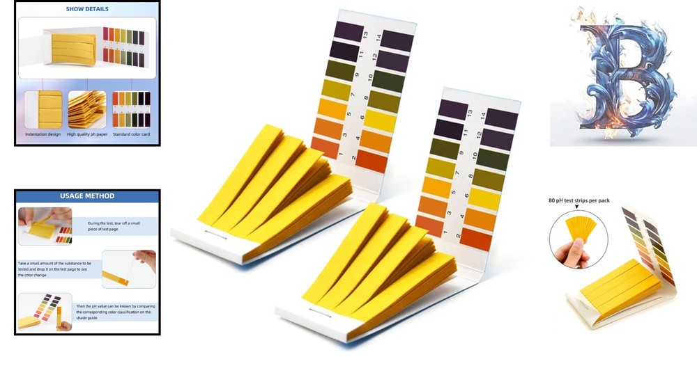 2 Pack pH Strips - 160 Strips for Water, Soil, and Urine Testing 1-14