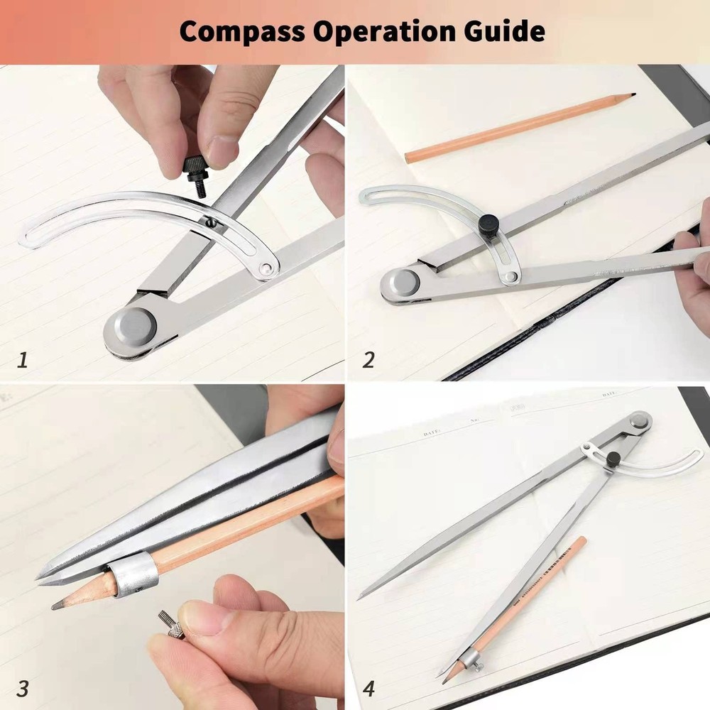 Compás para geometría, compás carpintería, compás de precisión carpintería.